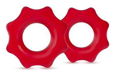 Набор из 2 красных фигурных эрекционных колец NUTZ - Blush Novelties - в Сургуте купить с доставкой