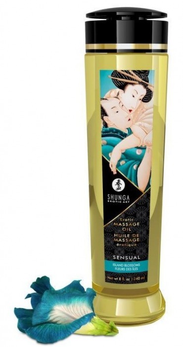 Массажное масло Sensual с цветочным ароматом - 240 мл. - Shunga - купить с доставкой в Сургуте