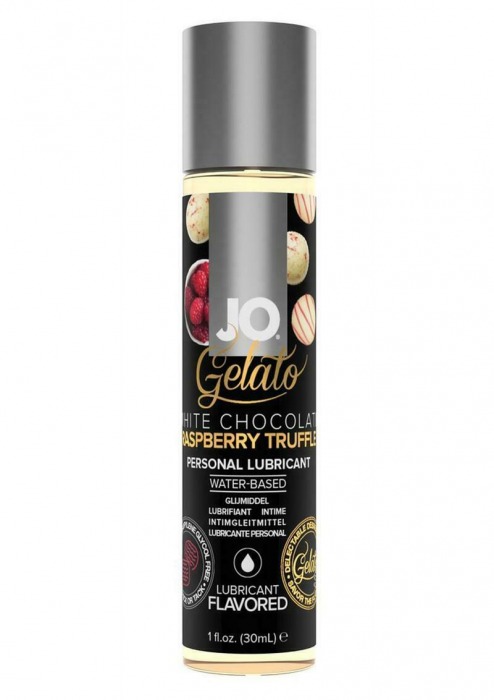 Лубрикант с ароматом трюфелей из белого шоколада и малины JO GELATO WHITE CHOCOLATE RASPBERRY TRUFFLE - 30 мл. - System JO - купить с доставкой в Сургуте
