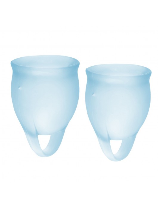 Набор голубых менструальных чаш Feel confident Menstrual Cup - Satisfyer - купить с доставкой в Сургуте
