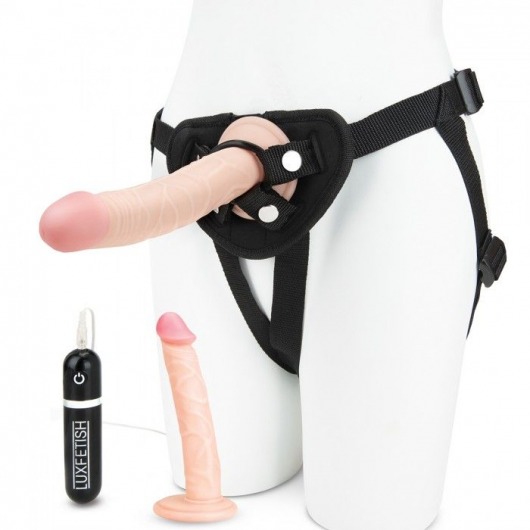 Регулируемые трусики с 2 насадками - 16 и 15 см. - Lux Fetish - купить с доставкой в Сургуте