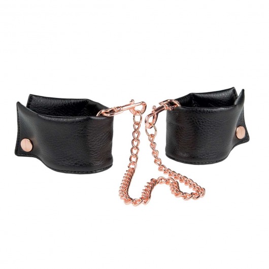 Черные мягкие наручники Entice French Cuffs с цепью - California Exotic Novelties - купить с доставкой в Сургуте