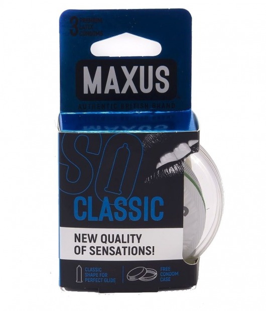Классические презервативы в пластиковом кейсе MAXUS Classic - 3 шт. - Maxus - купить с доставкой в Сургуте