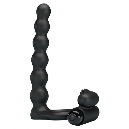 Черная насадка для двойной стимуляции Hercules Penis Sheath III - 15,3 см. - Baile - купить с доставкой в Сургуте