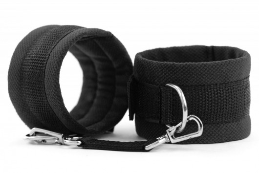 Черные наручники My rules на сцепке - БДСМ Арсенал - купить с доставкой в Сургуте