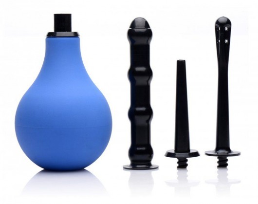 Анальный душ с 3 насадками Premium One-way Valve Anal Douche Set - XR Brands - купить с доставкой в Сургуте