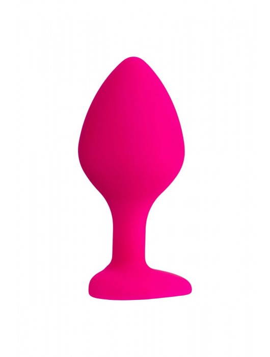 Розовая анальная втулка Diamond Heart с прозрачным кристаллом - 8 см. - ToyFa - купить с доставкой в Сургуте