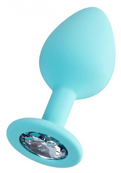 Мятная анальная втулка Brilliant с прозрачным кристаллом - 8 см. - ToyFa - купить с доставкой в Сургуте