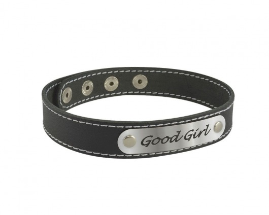 Чокер с белой строчкой Good Girl - Sitabella - купить с доставкой в Сургуте