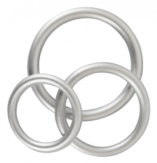 Набор из 3 эрекционных колец под металл Metallic Silicone Cock Ring Set - Orion - в Сургуте купить с доставкой