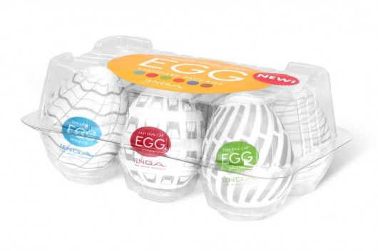 Набор из 6 мастурбаторов Tenga EGG Easy Beat с различным рельефом - Tenga - в Сургуте купить с доставкой