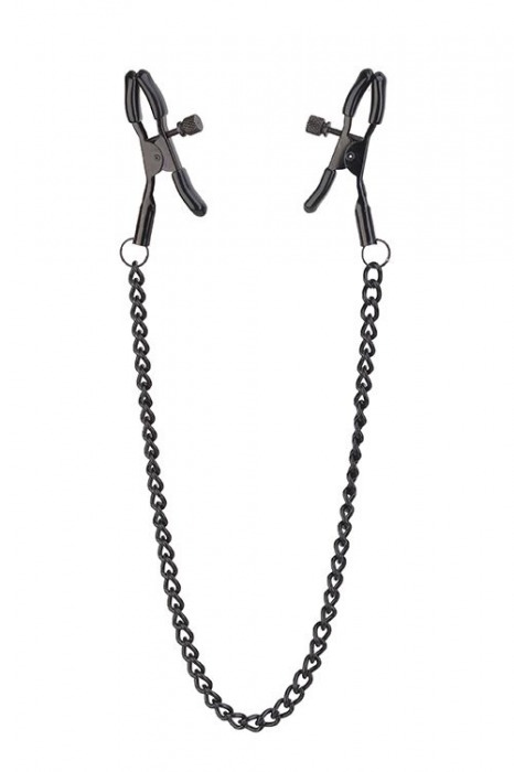 Черные зажимы на соски на цепочке BLAZE DELUXE NIPPLE CLAMPS - Dream Toys - купить с доставкой в Сургуте
