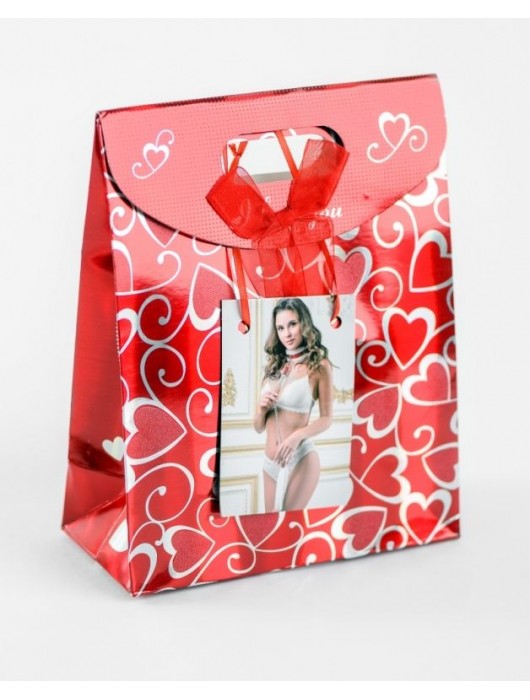 Бело-красный ошейник из натуральной кожи с нежным мехом - БДСМ Арсенал - купить с доставкой в Сургуте