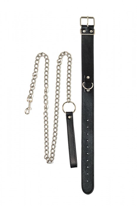 Черный ошейник с поводком Wild - Lola Games - купить с доставкой в Сургуте