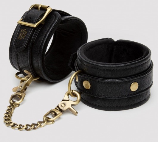 Черные оковы на ноги Bound to You Faux Leather Ankle Cuffs - Fifty Shades of Grey - купить с доставкой в Сургуте