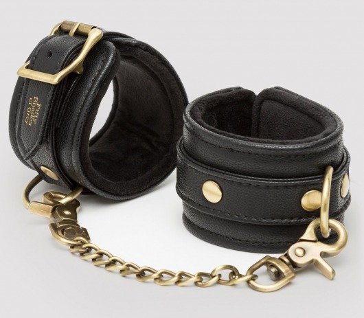 Черные наручники Bound to You Faux Leather Wrist Cuffs - Fifty Shades of Grey - купить с доставкой в Сургуте