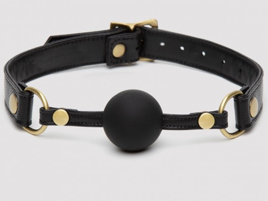Черный кляп-шар Bound to You Faux Leather Ball Gag - Fifty Shades of Grey - купить с доставкой в Сургуте