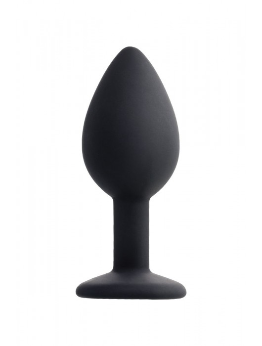 Черная анальная втулка с прозрачным стразом - 7,2 см. - POPO Pleasure - купить с доставкой в Сургуте