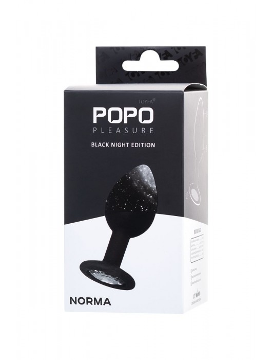 Черная анальная втулка с прозрачным стразом - 7,2 см. - POPO Pleasure - купить с доставкой в Сургуте