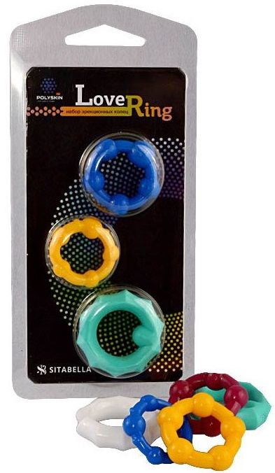 Набор из 3 цветных эрекционных колец Love Ring - Sitabella - в Сургуте купить с доставкой