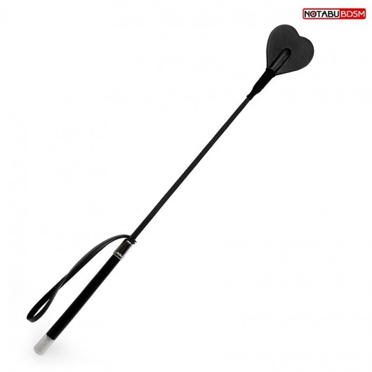 Черный стек с наконечником-сердечком - 54 см. - Notabu - купить с доставкой в Сургуте