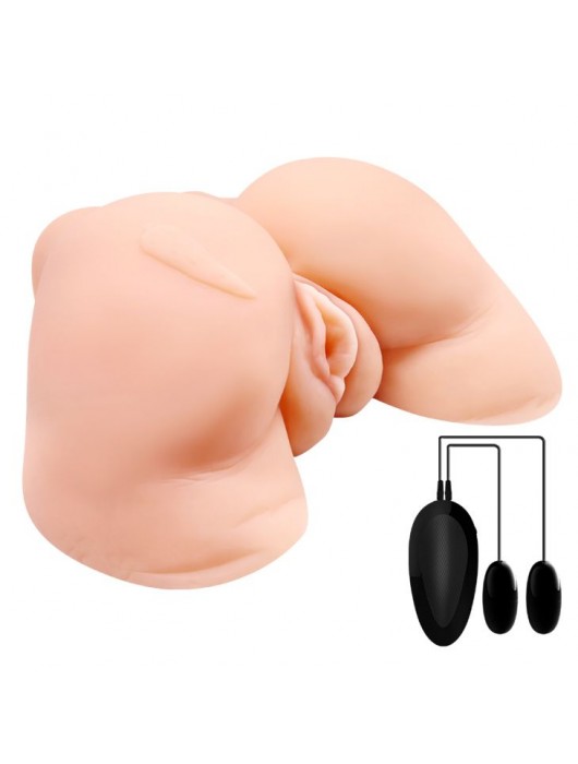 Телесная вибровагина Julie с 2 рабочими отверстиями - Baile - в Сургуте купить с доставкой