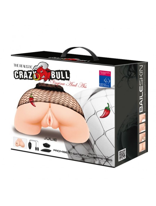 Телесная вибровагина Julie с 2 рабочими отверстиями - Baile - в Сургуте купить с доставкой