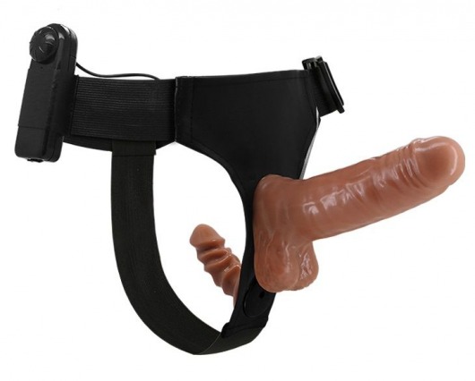 Страпон с вагинальной пробкой и вибрацией Ultra Passionate Harness - 16 см. - Baile - купить с доставкой в Сургуте