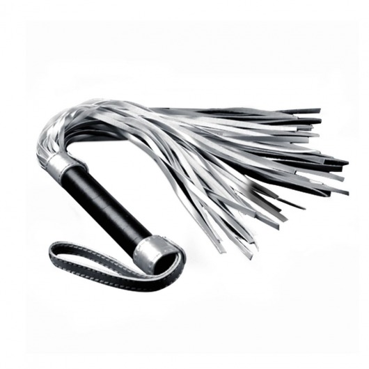 Серебристая плетка Struggle My Flogger с черной ручкой - 45 см. - Lovetoy - купить с доставкой в Сургуте