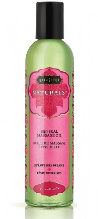 Массажное масло Naturals Strawberry Dreams с ароматом клубники - 236 мл. - Kama Sutra - купить с доставкой в Сургуте