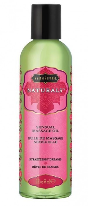 Массажное масло Naturals Strawberry Dreams с ароматом клубники - 59 мл. - Kama Sutra - купить с доставкой в Сургуте