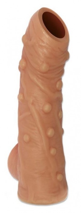 Телесная насадка с пупырышками и открытой головкой Nude Sleeve L - 14 см. - KOKOS - в Сургуте купить с доставкой