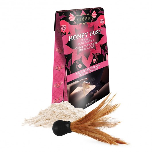 Пудра для тела Honey Dust Body Powder с ароматом клубники - 28 гр. - Kama Sutra - купить с доставкой в Сургуте