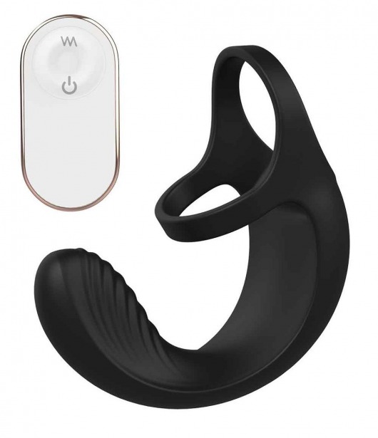 Черный анальный стимулятор с эрекционными кольцами Remote Couple Teaser - Dream Toys - в Сургуте купить с доставкой