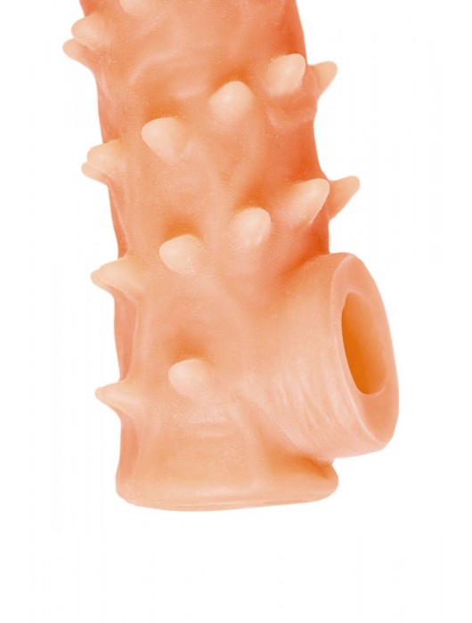 Телесная закрытая насадка с пупырышками Cock Sleeve Size S - 13,8 см. - KOKOS - в Сургуте купить с доставкой