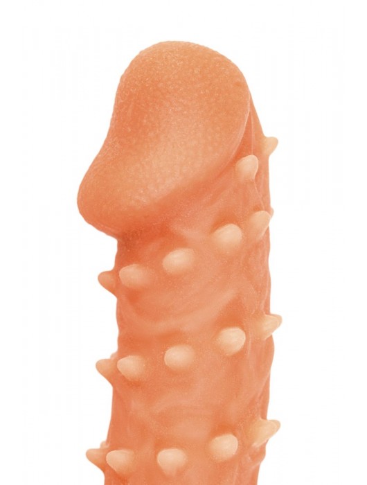 Телесная закрытая насадка с пупырышками Cock Sleeve Size S - 13,8 см. - KOKOS - в Сургуте купить с доставкой