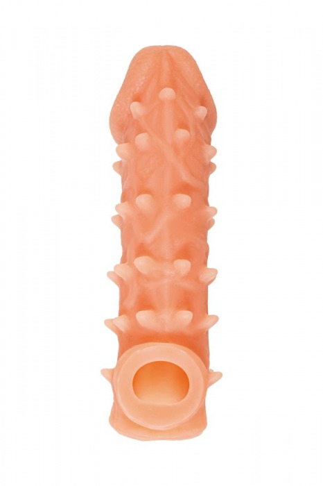Телесная закрытая насадка с пупырышками Cock Sleeve Size M - 15,6 см. - KOKOS - в Сургуте купить с доставкой
