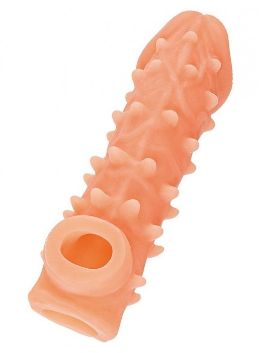 Телесная закрытая насадка с пупырышками Cock Sleeve Size L - 17,6 см. - KOKOS - в Сургуте купить с доставкой