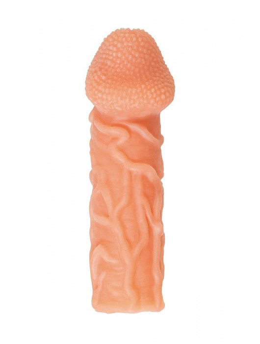 Телесная закрытая насадка с венками Cock Sleeve Size S - 13,8 см. - KOKOS - в Сургуте купить с доставкой