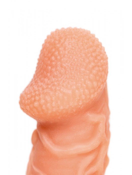 Телесная закрытая насадка с венками Cock Sleeve Size S - 13,8 см. - KOKOS - в Сургуте купить с доставкой