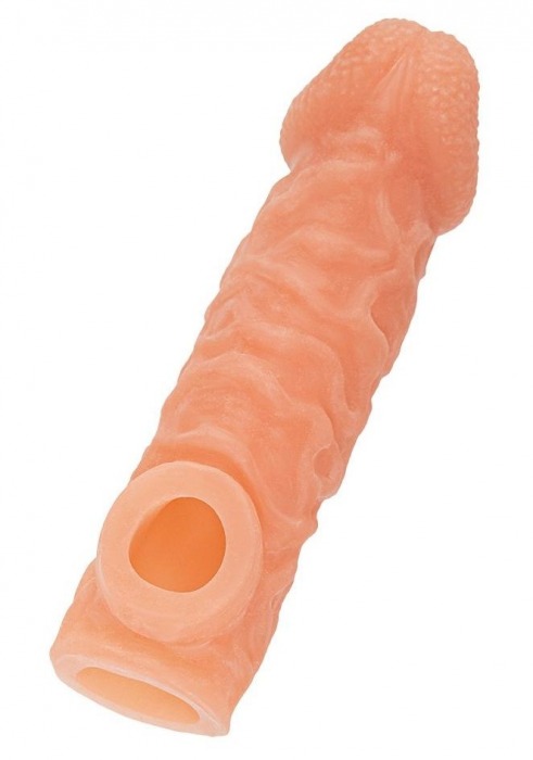 Телесная закрытая насадка с шершавой головкой Cock Sleeve Size L - 17,6 см. - KOKOS - в Сургуте купить с доставкой