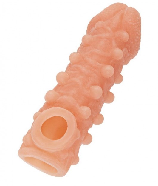 Телесная закрытая насадка с шариками Cock Sleeve Size S - 13,8 см. - KOKOS - в Сургуте купить с доставкой