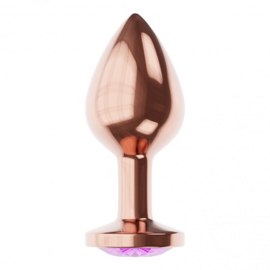 Пробка цвета розового золота с фиолетовым кристаллом Diamond Amethyst Shine S - 7,2 см. - Lola Games - купить с доставкой в Сургуте