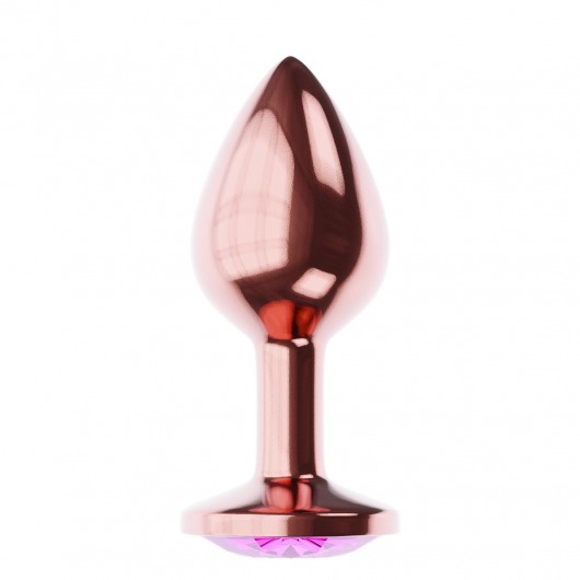 Пробка цвета розового золота с лиловым кристаллом Diamond Quartz Shine L - 8,3 см. - Lola Games - купить с доставкой в Сургуте