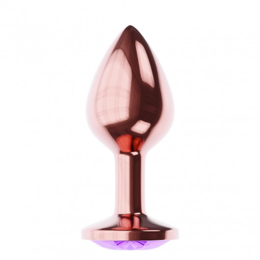 Пробка цвета розового золота с фиолетовым кристаллом Diamond Amethyst Shine L - 8,3 см. - Lola Games - купить с доставкой в Сургуте