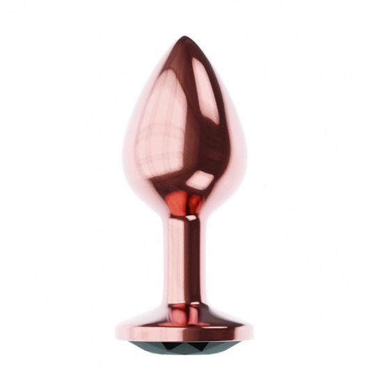 Пробка цвета розового золота с черным кристаллом Diamond Jet Shine L - 8,3 см. - Lola Games - купить с доставкой в Сургуте