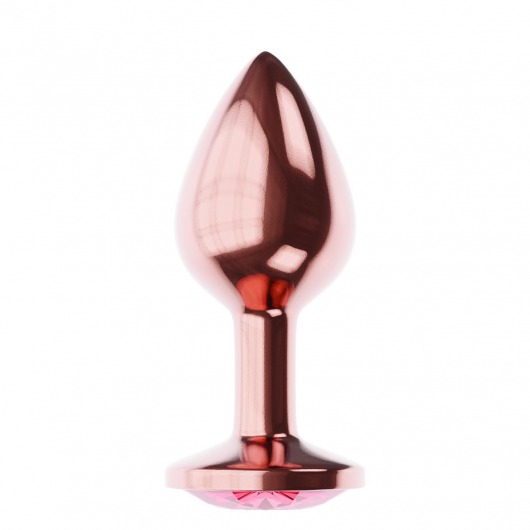 Пробка цвета розового золота с малиновым кристаллом Diamond Ruby Shine L - 8,3 см. - Lola Games - купить с доставкой в Сургуте