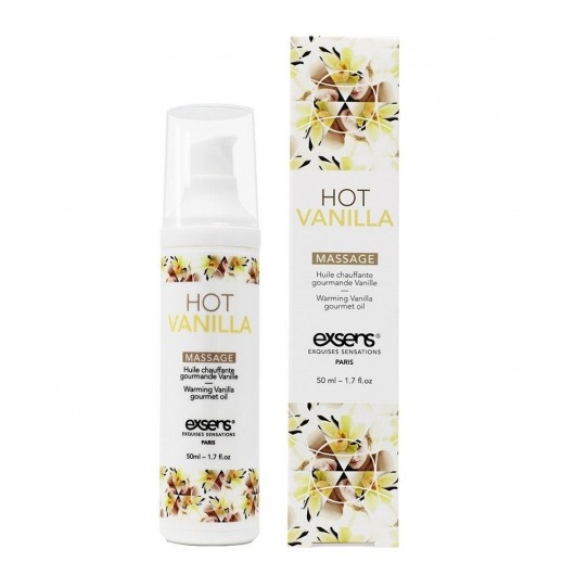 Разогревающее массажное масло с ароматом ванили Gourmet Hot Vanilla - 50 мл. - Exsens - купить с доставкой в Сургуте