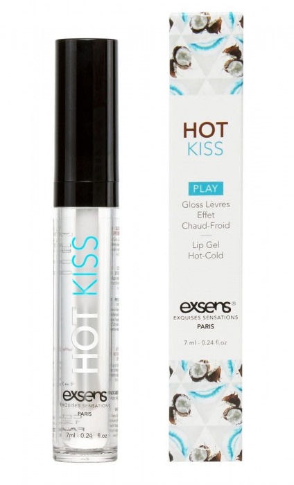 Блеск для губ Hot Kiss Coconut с ароматом кокоса - 7 мл. - Exsens - купить с доставкой в Сургуте
