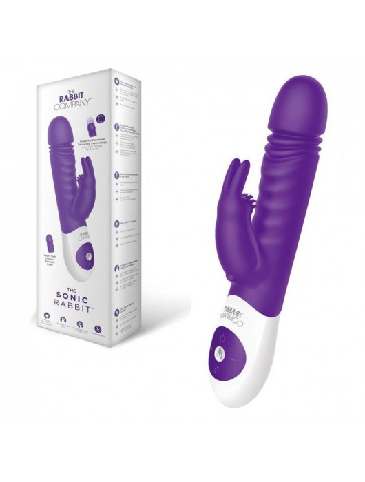 Фиолетовый вибратор-кролик The Sonic Rabbit - 22 см. - The Rabbit Company